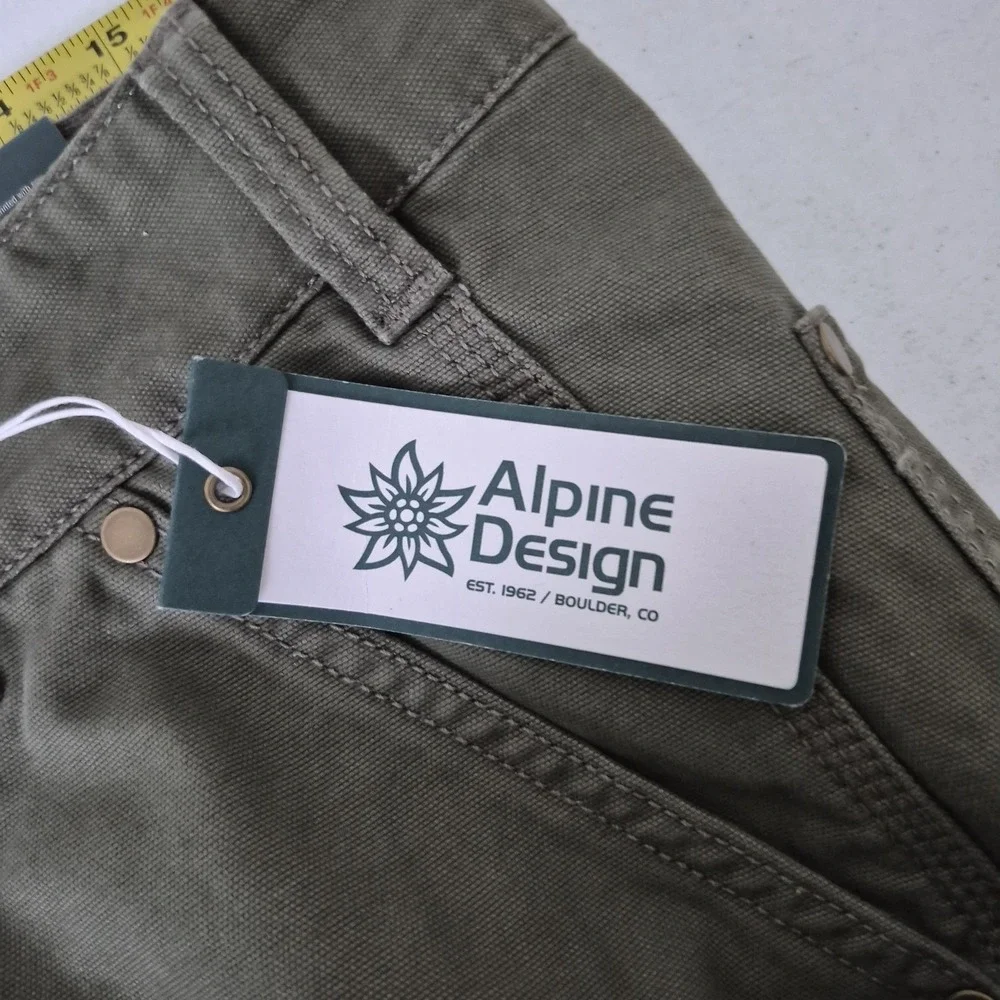 Alpine Design Pants 34x34 Military Green‎ Utility Pant Organic Cotton NEW